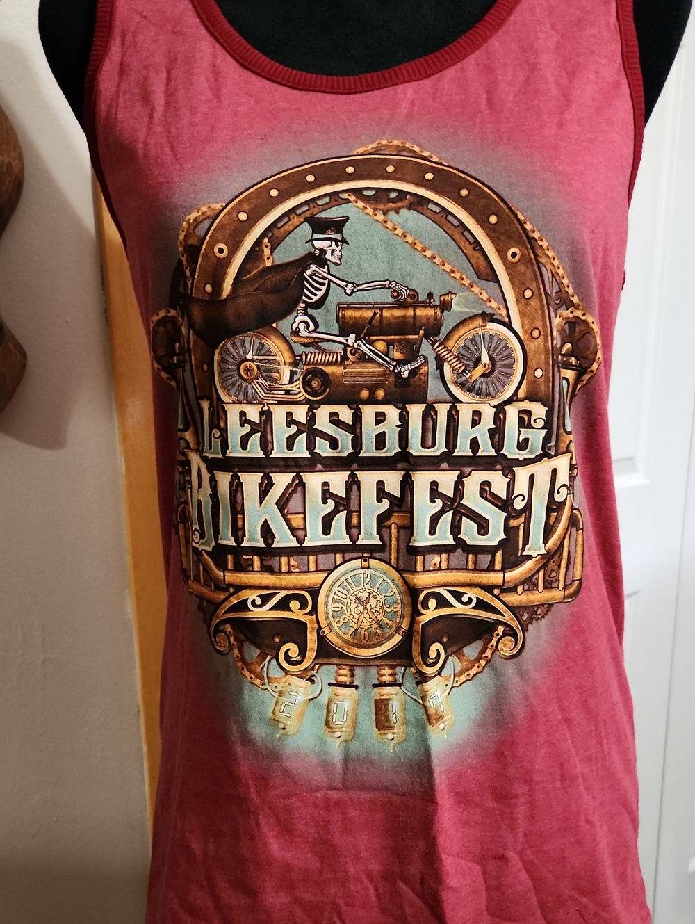 Leesburg Bikefest 2017 Steampunk Series Graphic Tank Top - Red